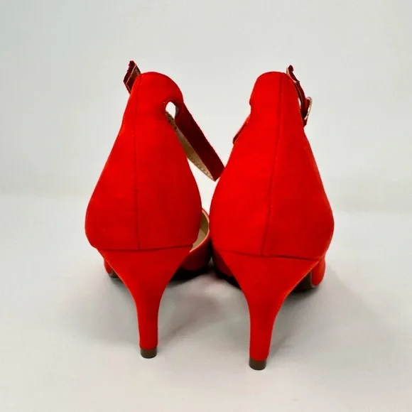 Dream Pairs Women's Red Suede Low Heel Dress Pump - Picture 8 of 11